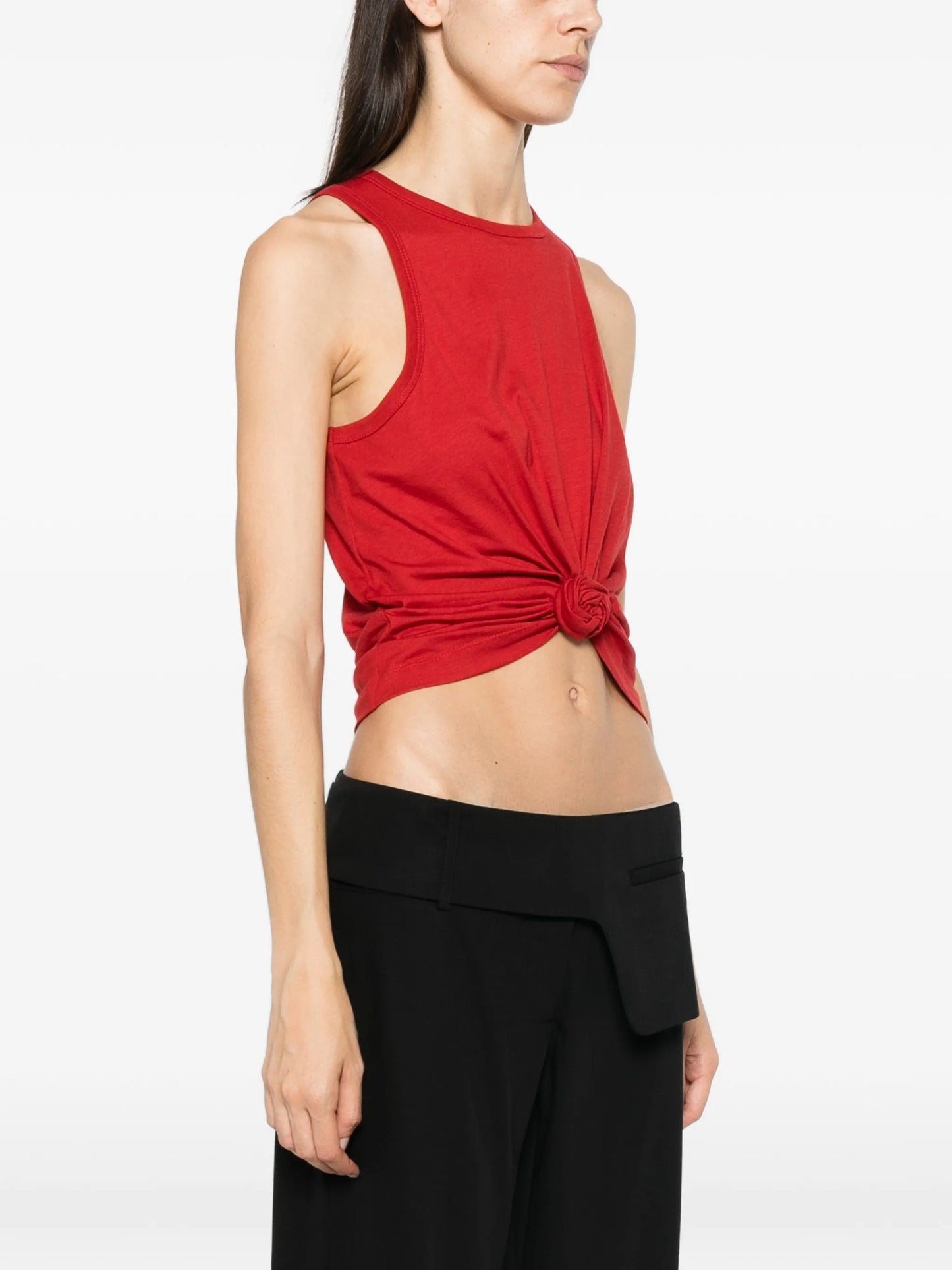 rosette-detail cropped top