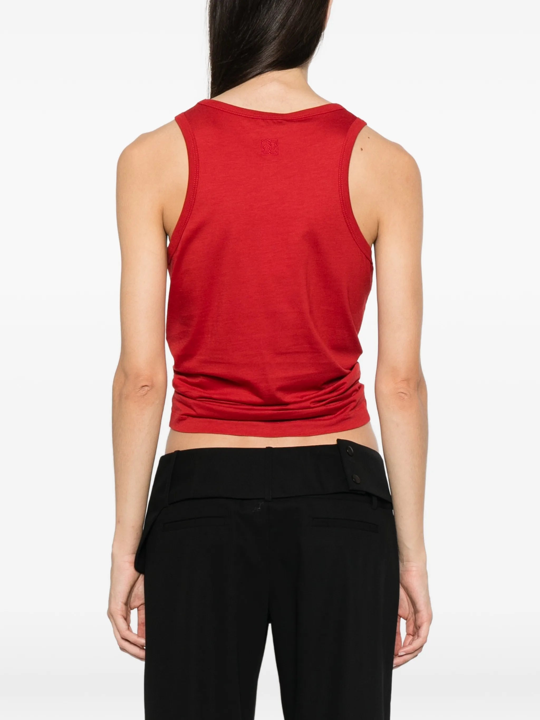 rosette-detail cropped top