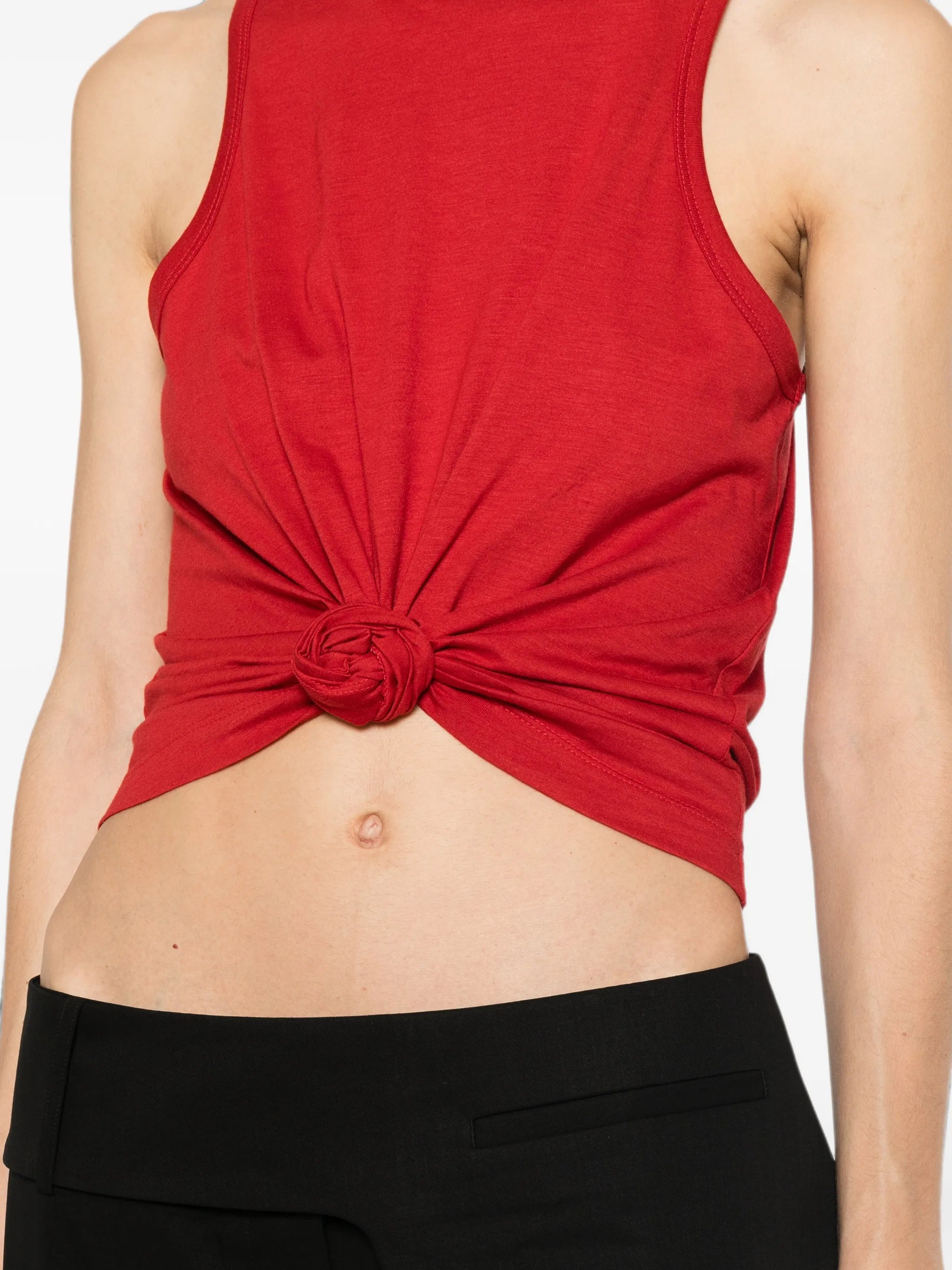 rosette-detail cropped top