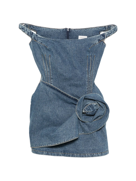 floral-detail off-the-shoulder mini dress