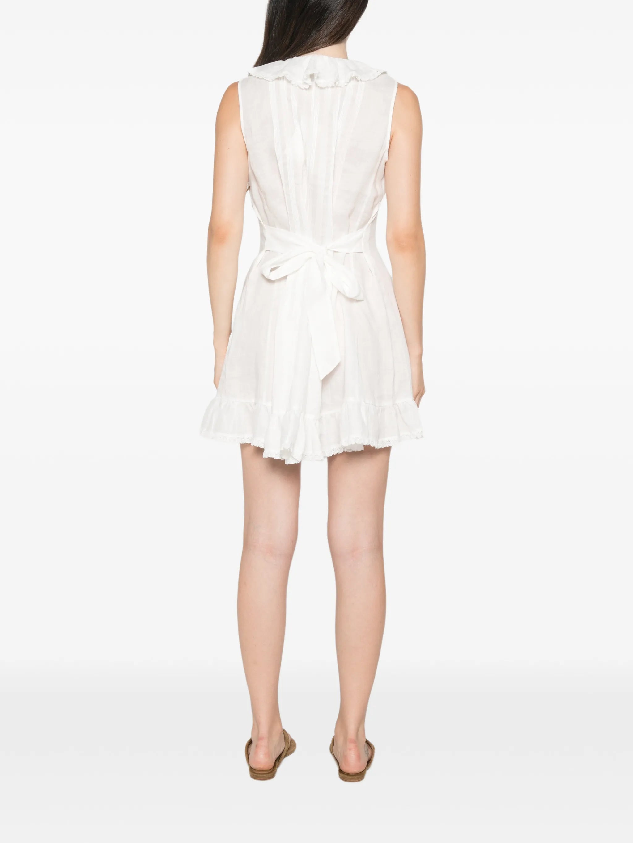 Henrietta ruffled sleeveless midi dress