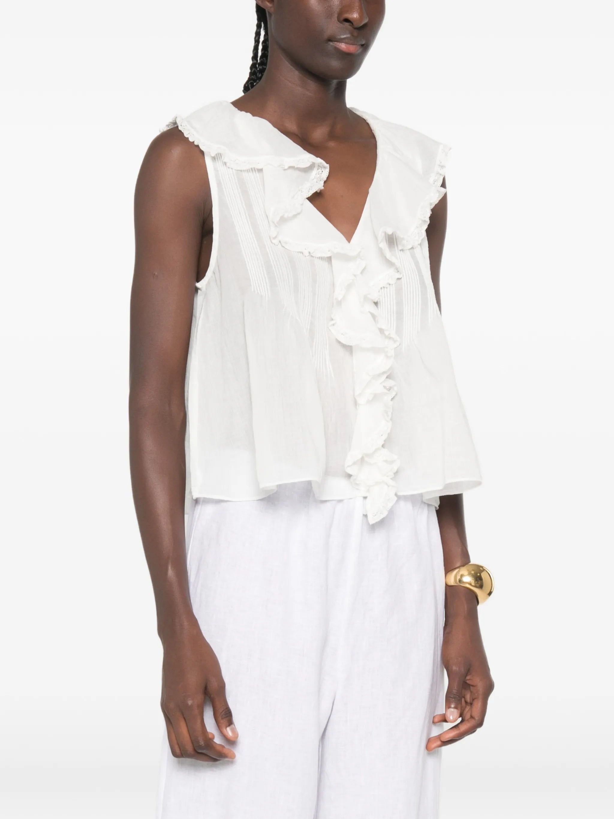 Hilda ruffle-trimmed top
