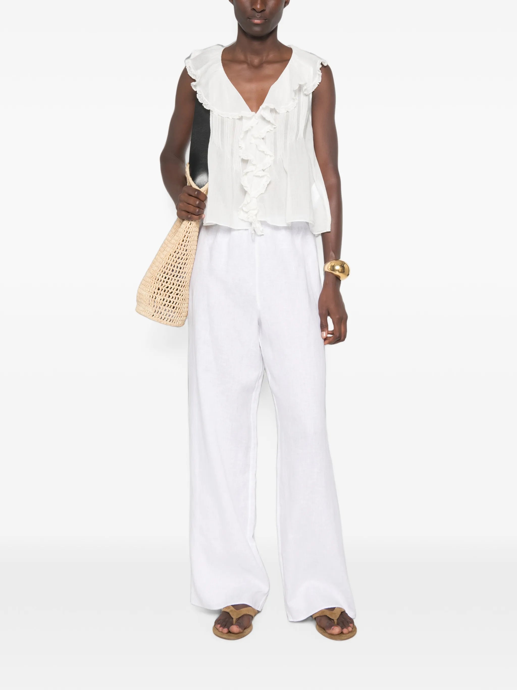 Hilda ruffle-trimmed top