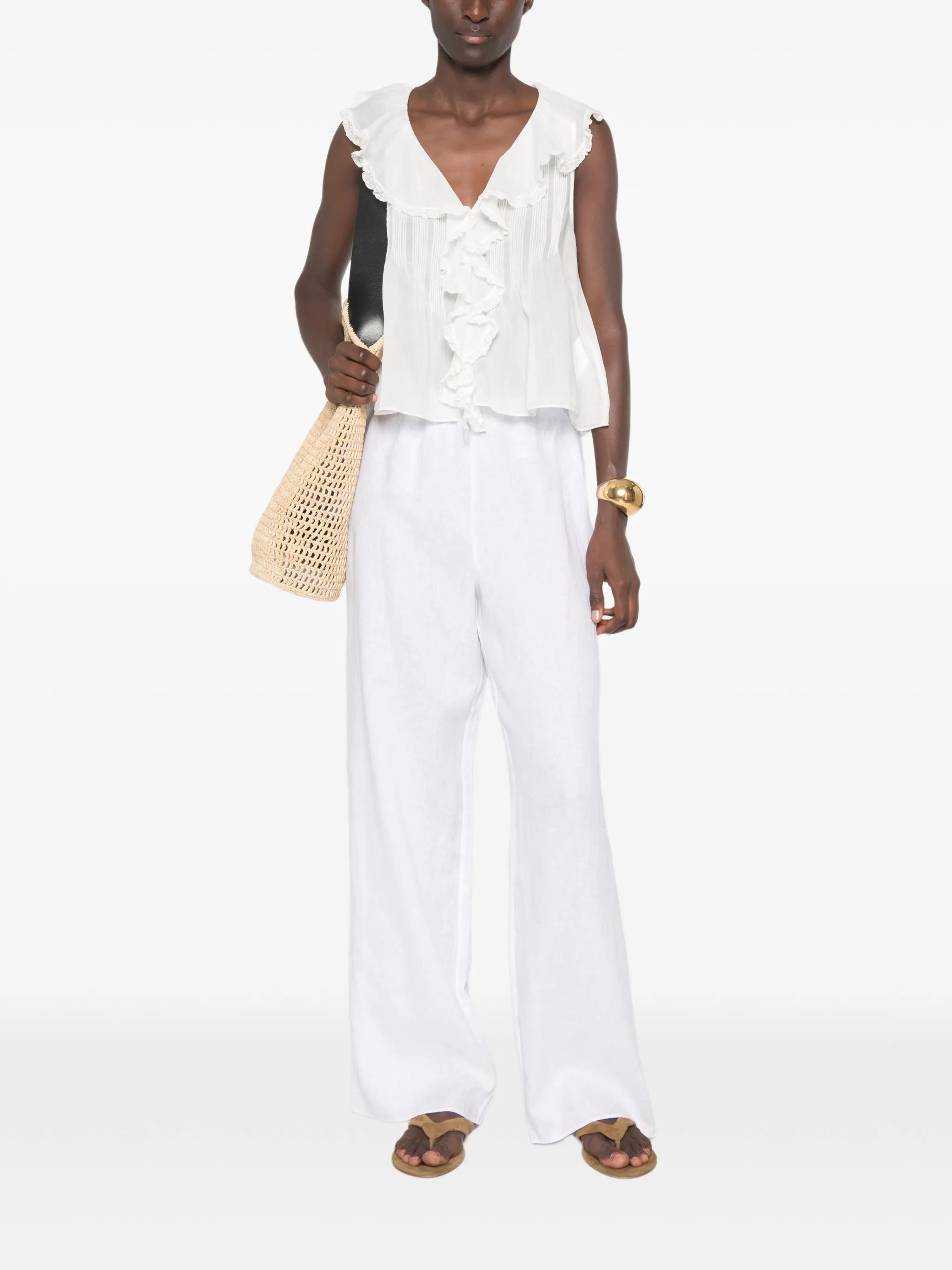 Hilda ruffle-trimmed top