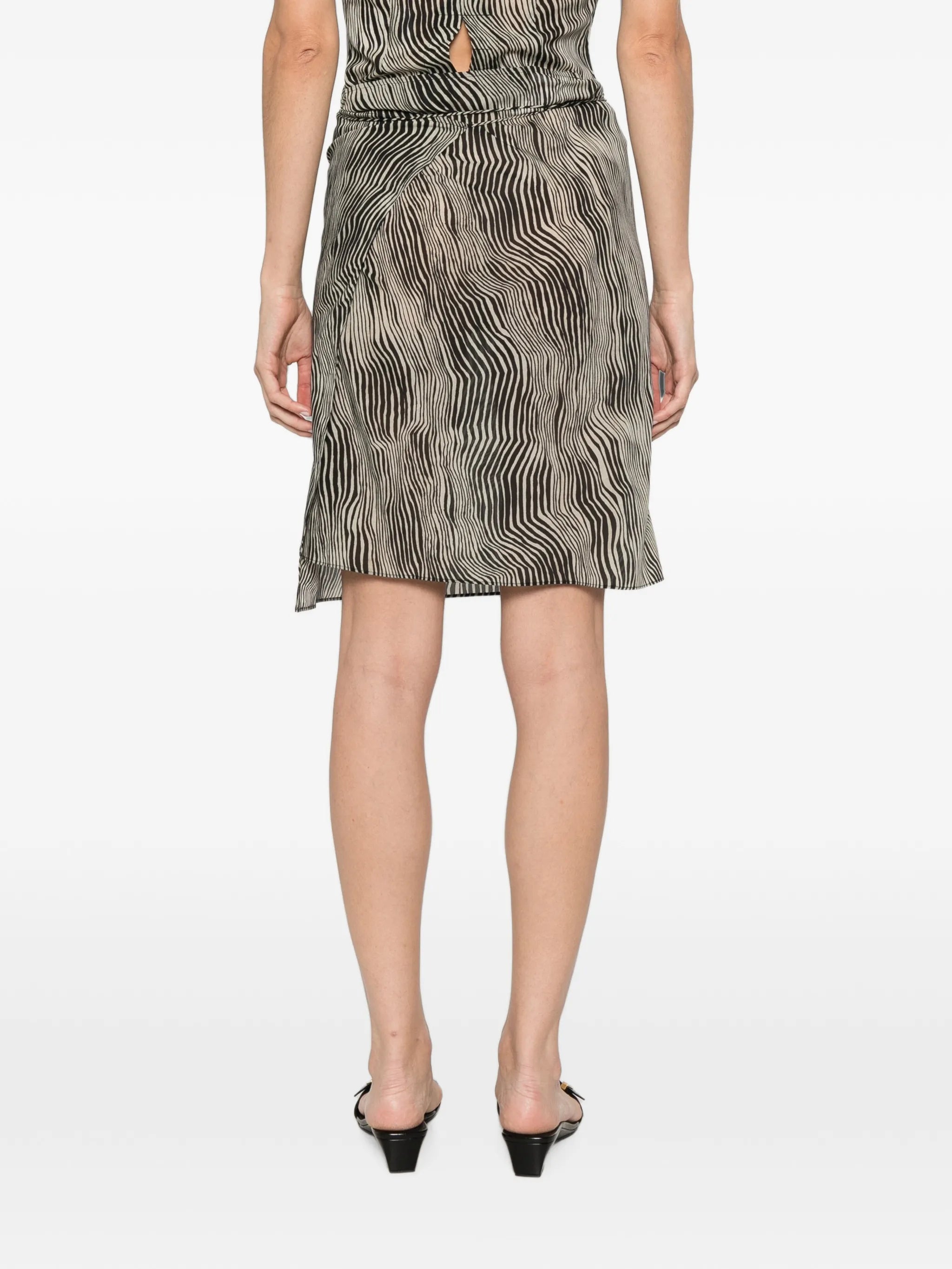 Savannah zebra-pattern wrap mini skirt