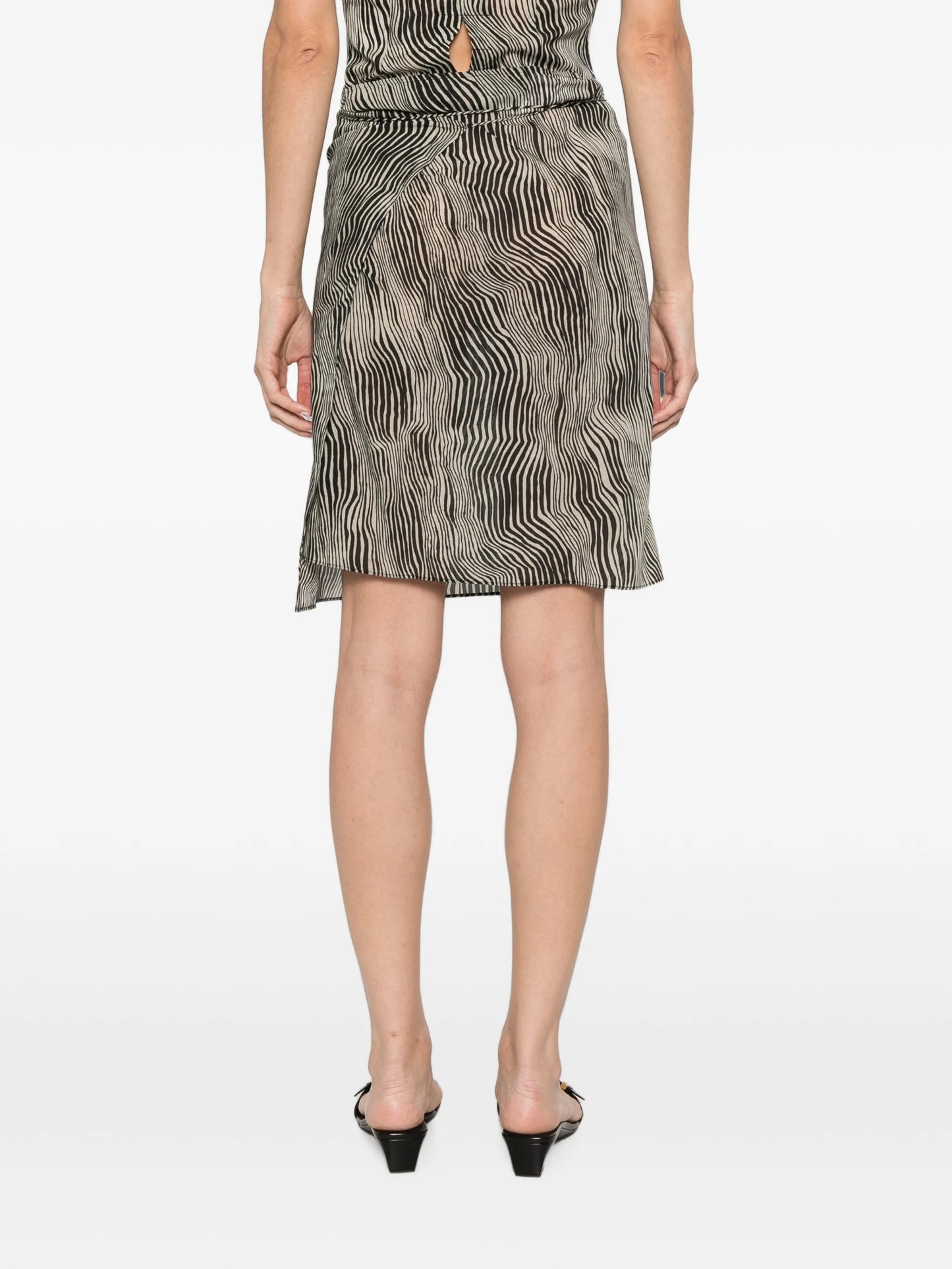 Savannah zebra-pattern wrap mini skirt
