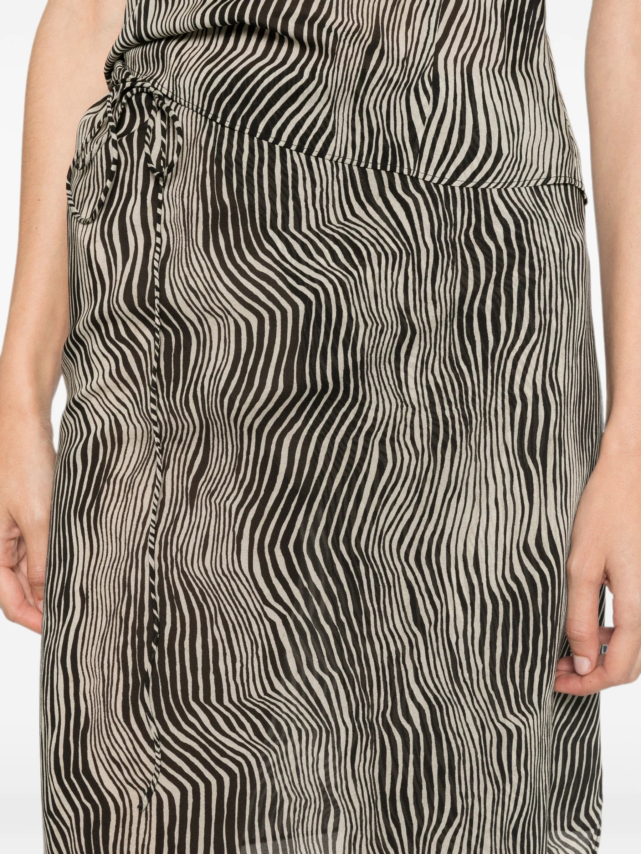Savannah zebra-pattern wrap mini skirt