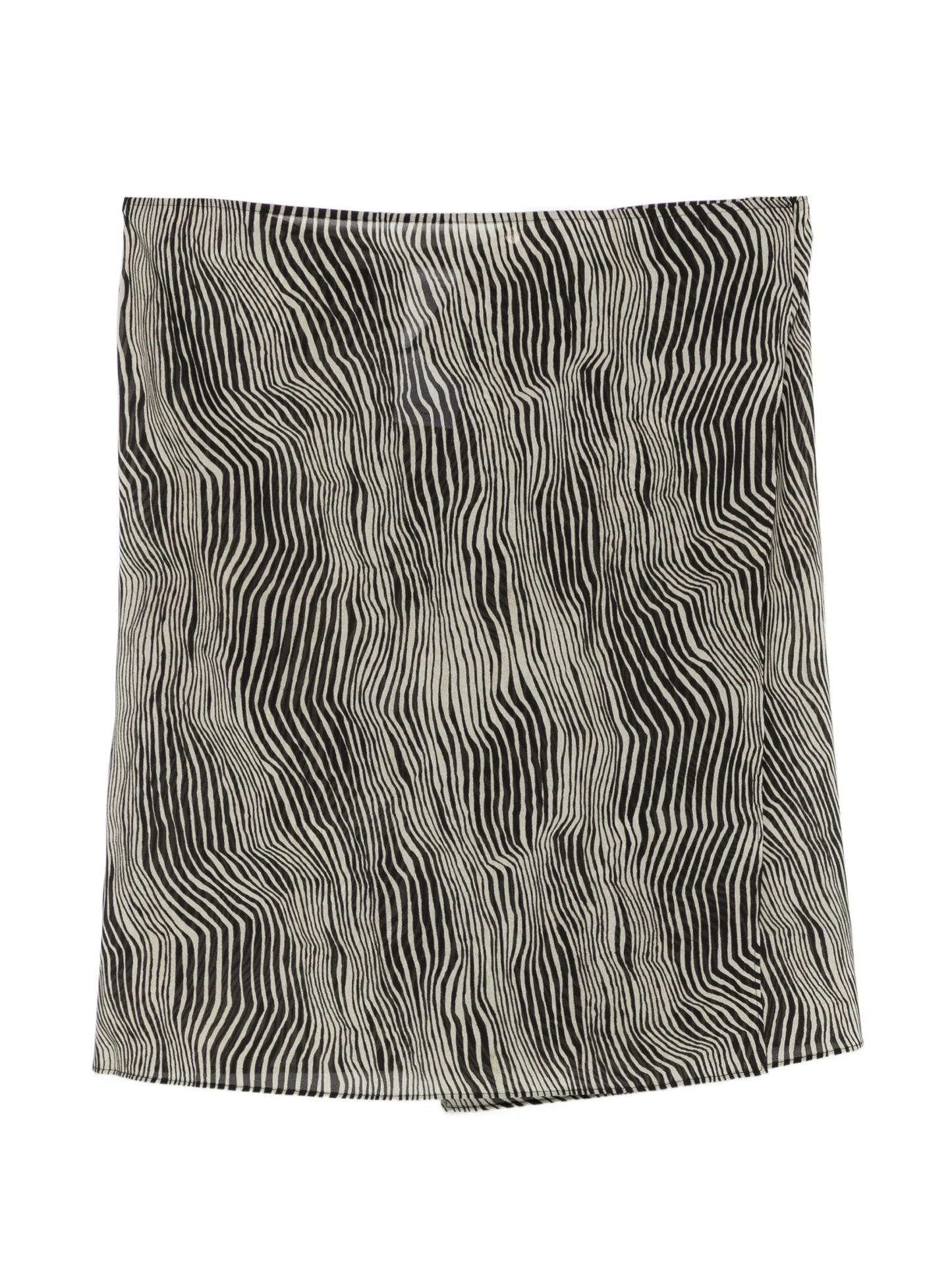 Savannah zebra-pattern wrap mini skirt