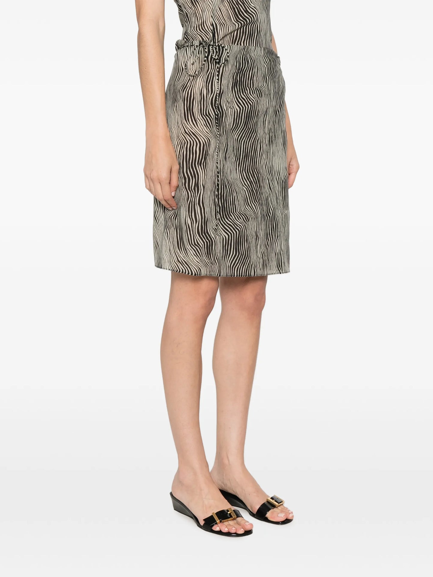 Savannah zebra-pattern wrap mini skirt
