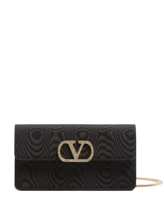VLogo Signature crystal-embellished wallet