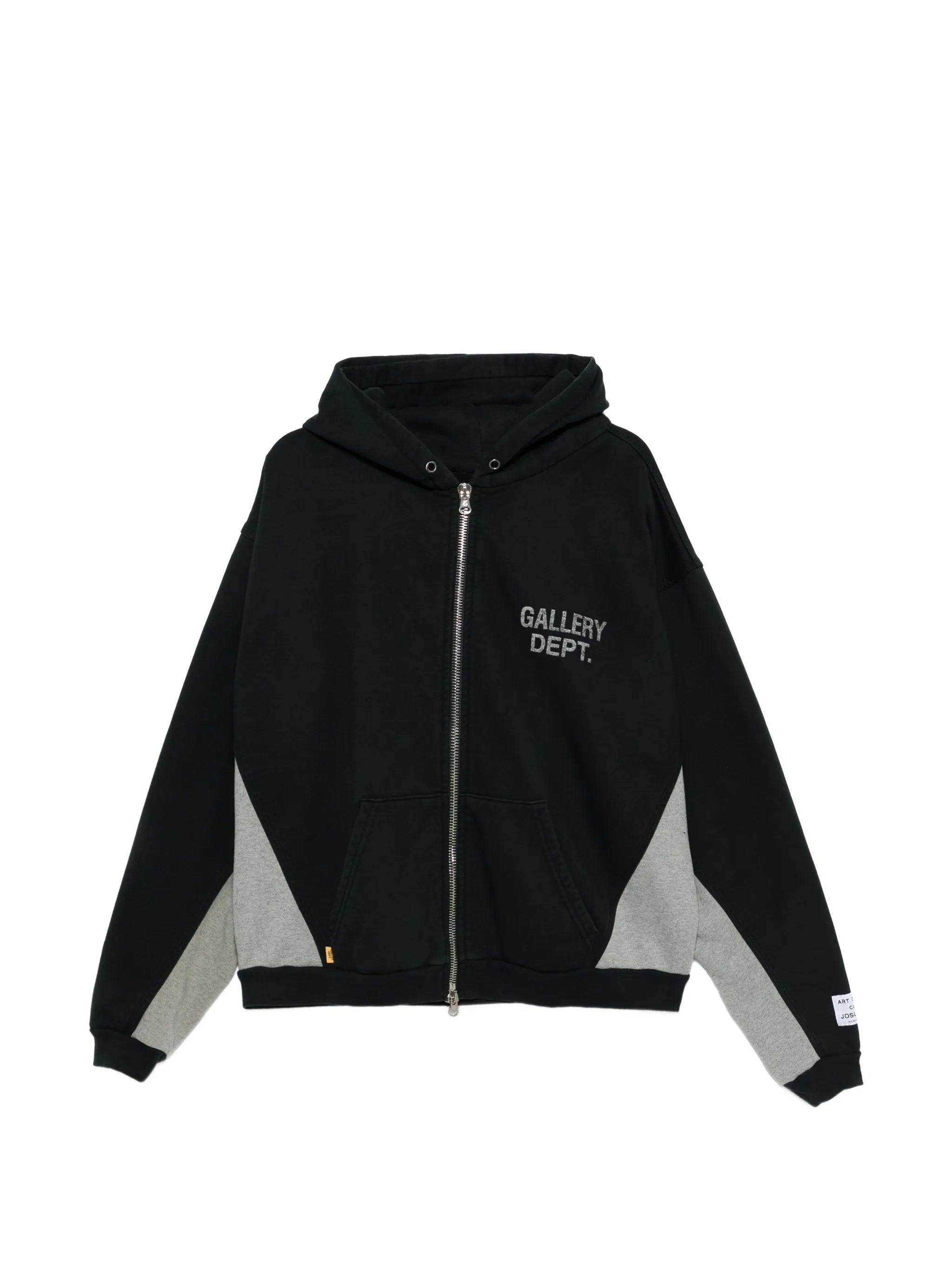 contrast-panel zip hoodie