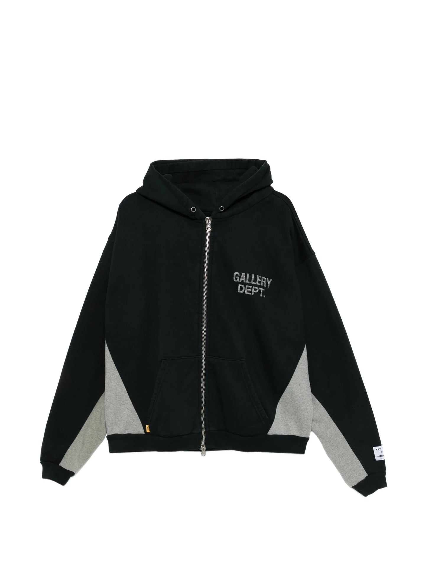 contrast-panel zip hoodie