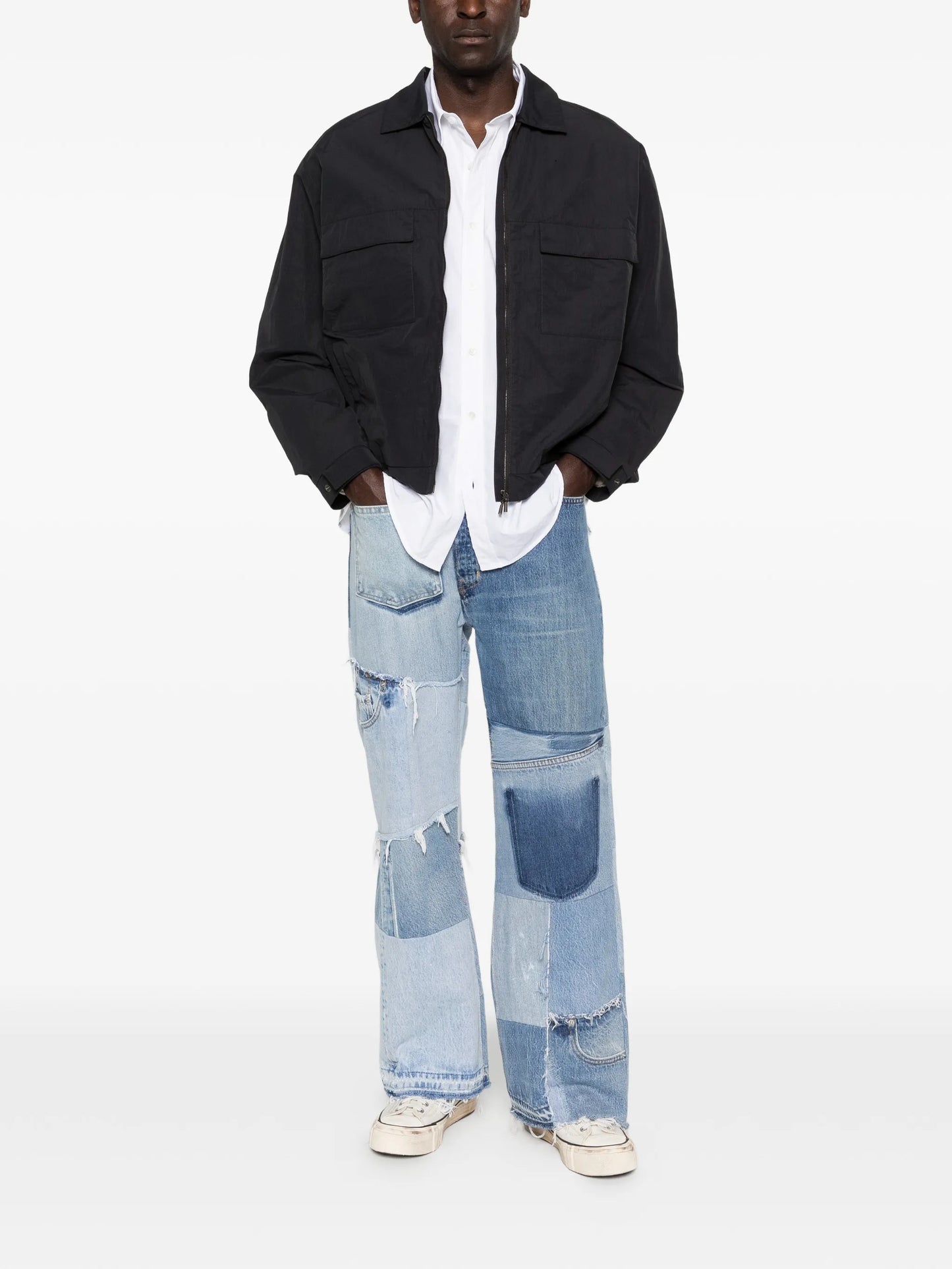 frayed-hem jeans