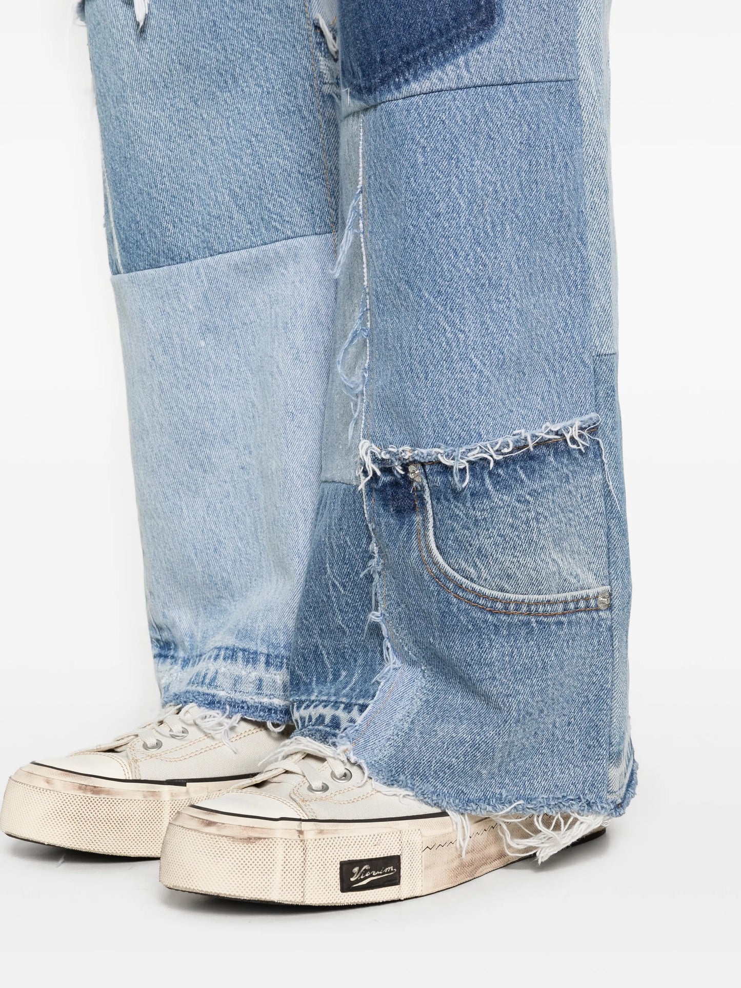 frayed-hem jeans
