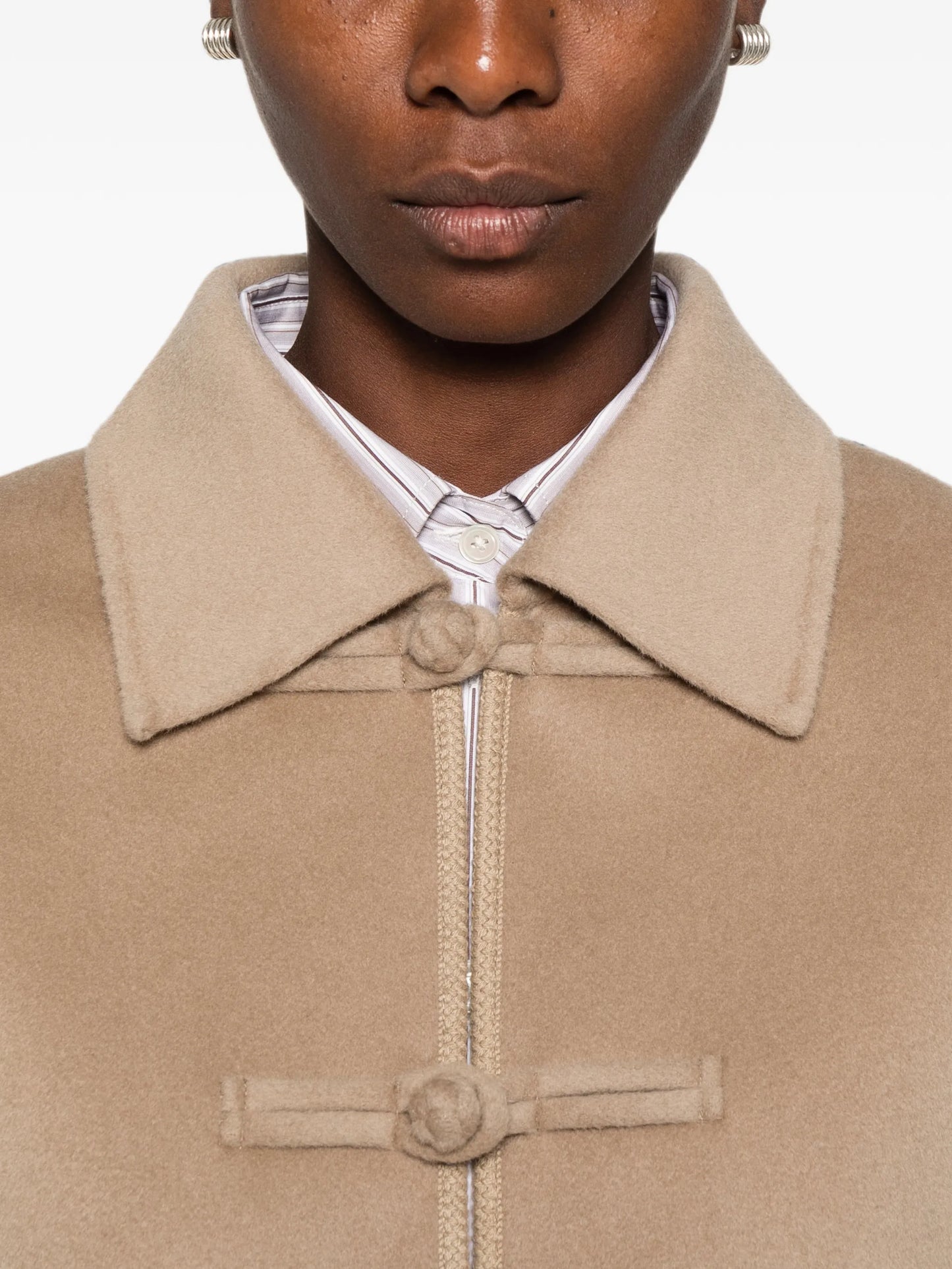 mandarin-fastening jacket