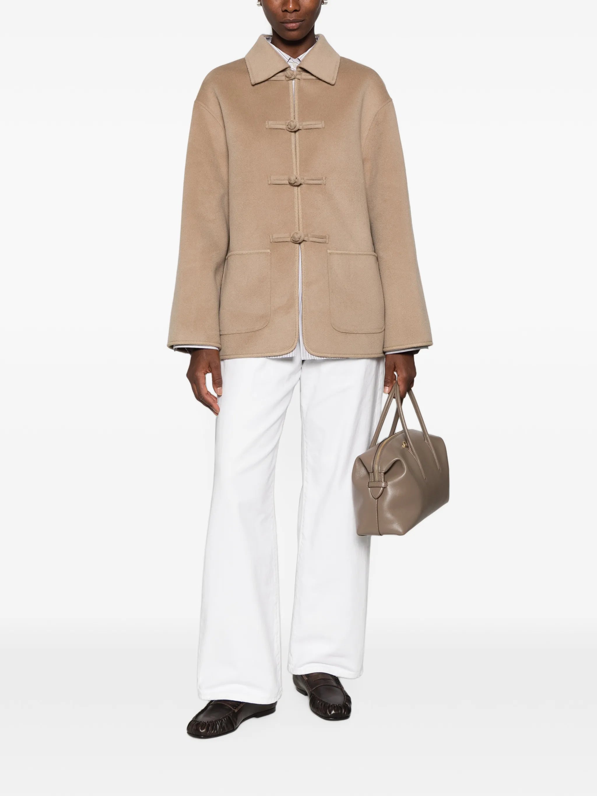 mandarin-fastening jacket