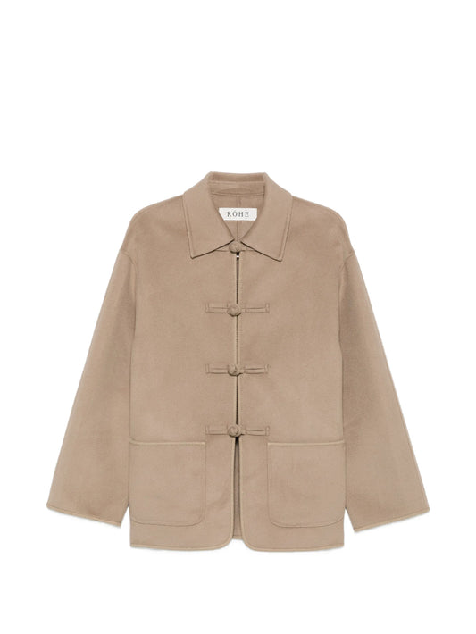 mandarin-fastening jacket