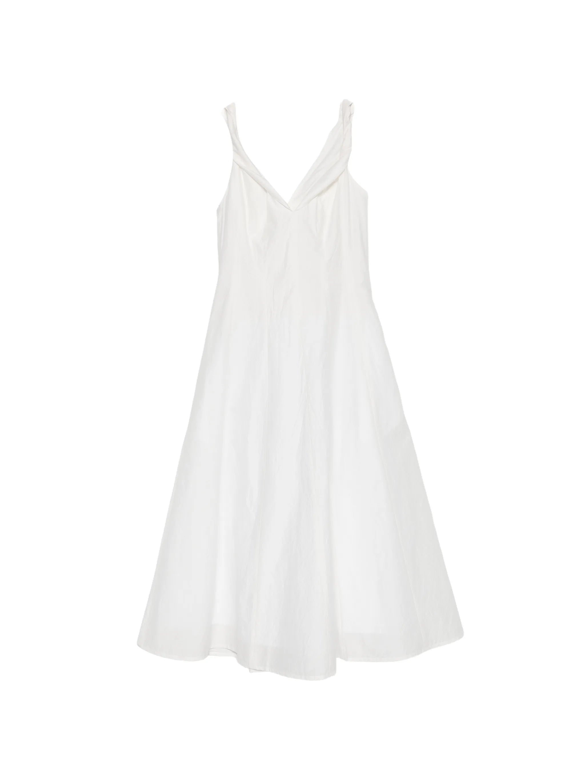twisted-shoulder dress