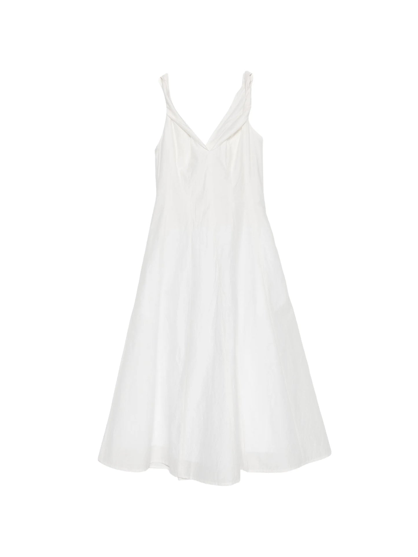 twisted-shoulder dress