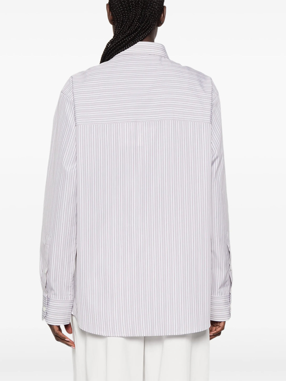 striped pocket-detail shirt