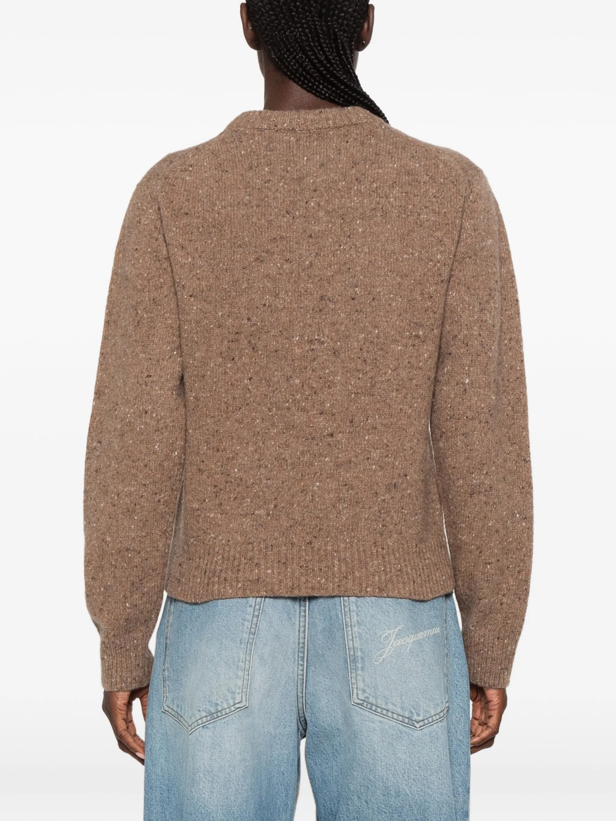 fitted mouliné crewneck knitwear
