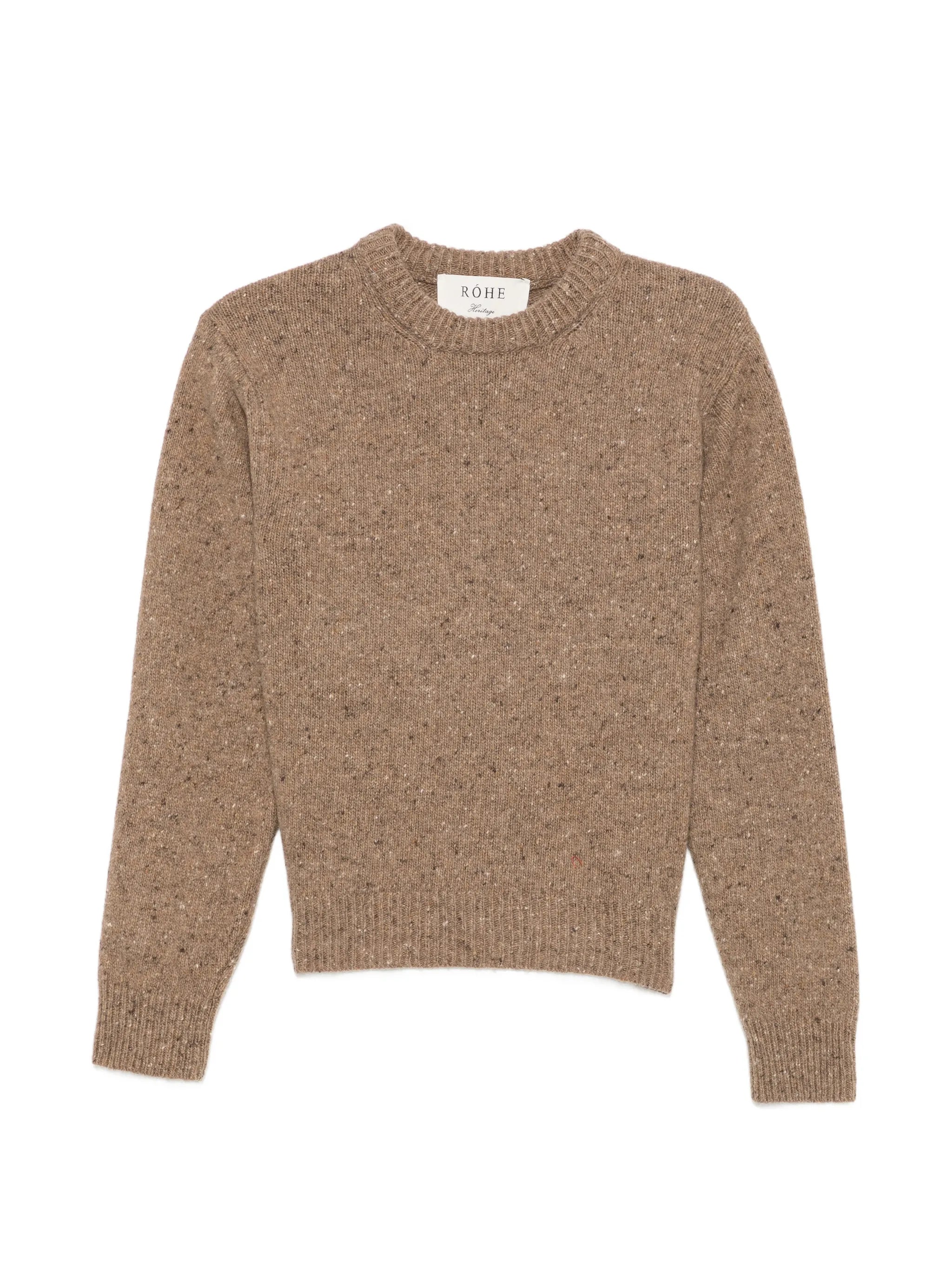 fitted mouliné crewneck knitwear