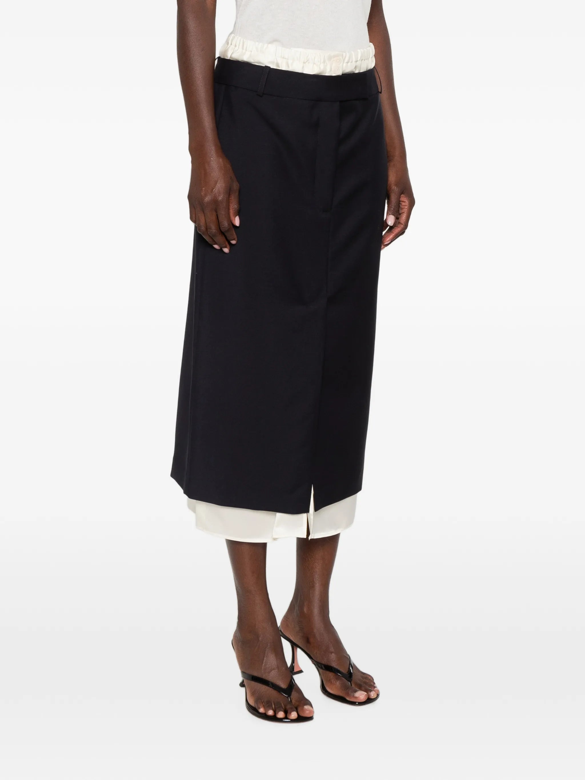 boxer-detailed layered skirt