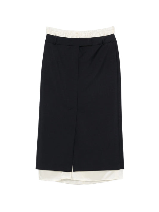 boxer-detailed layered skirt