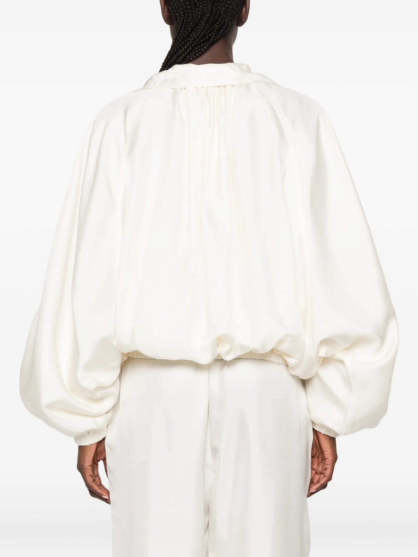 silk blouson jacket