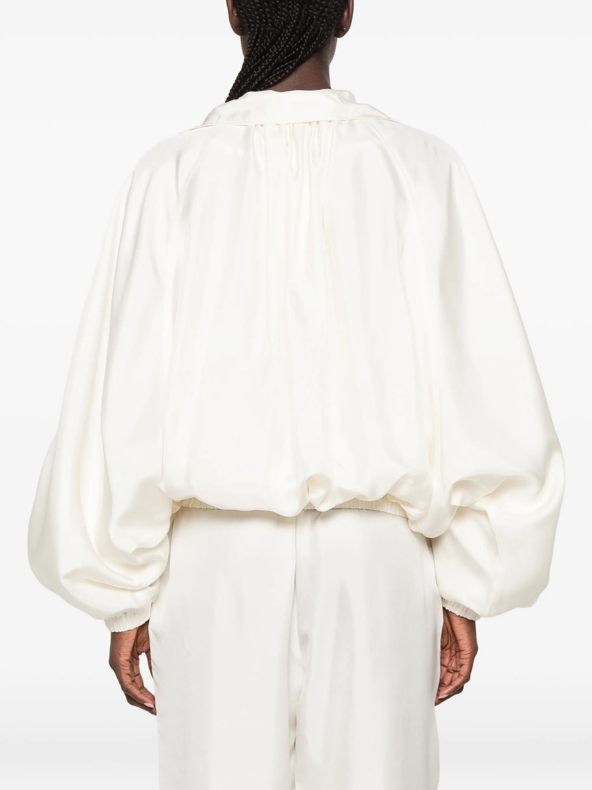 silk blouson hoodie
