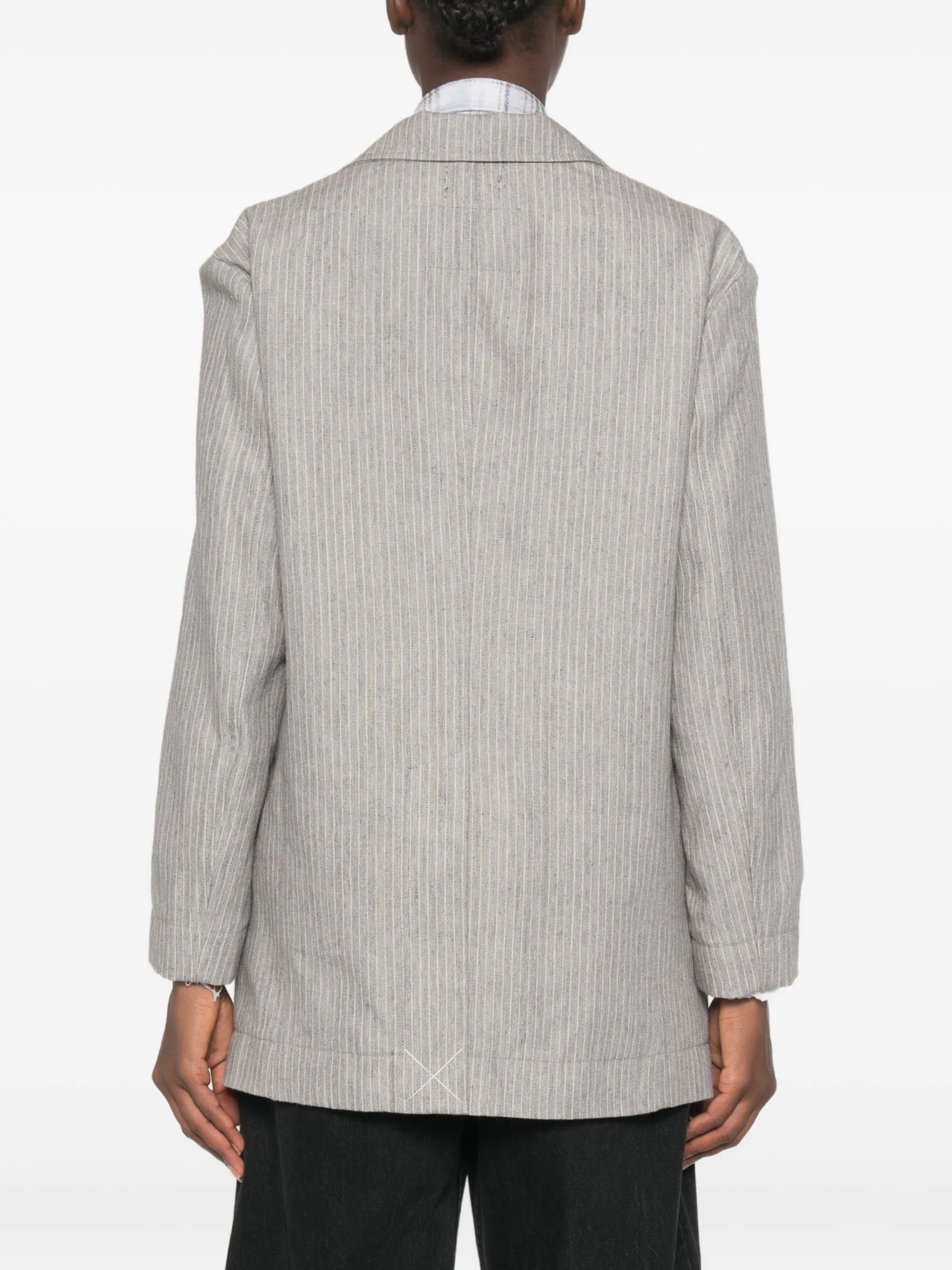 pinstripe-pattern blazer