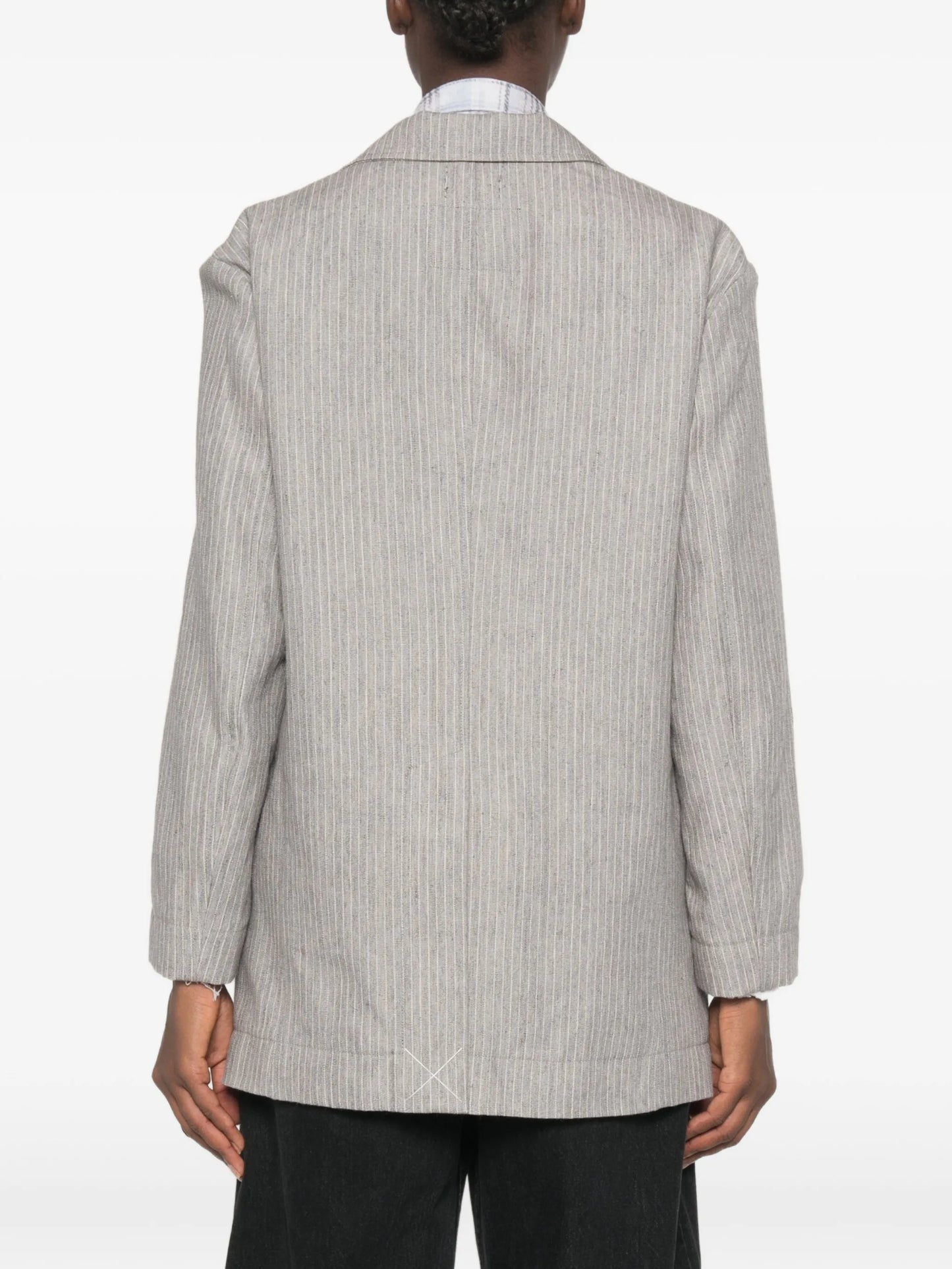 pinstripe-pattern blazer