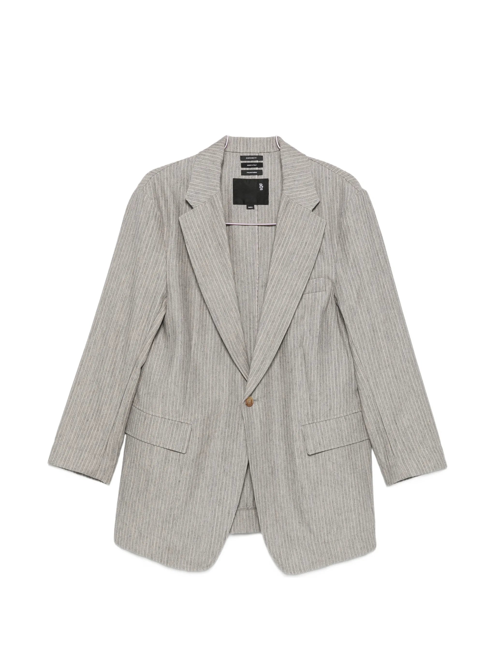 pinstripe-pattern blazer