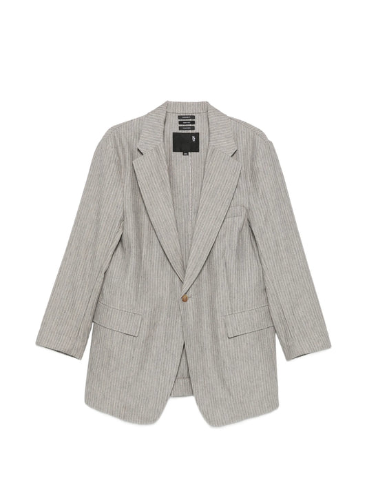pinstripe-pattern blazer