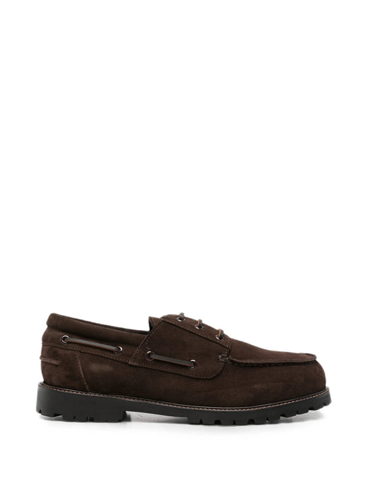 suede lace-up boat shoes