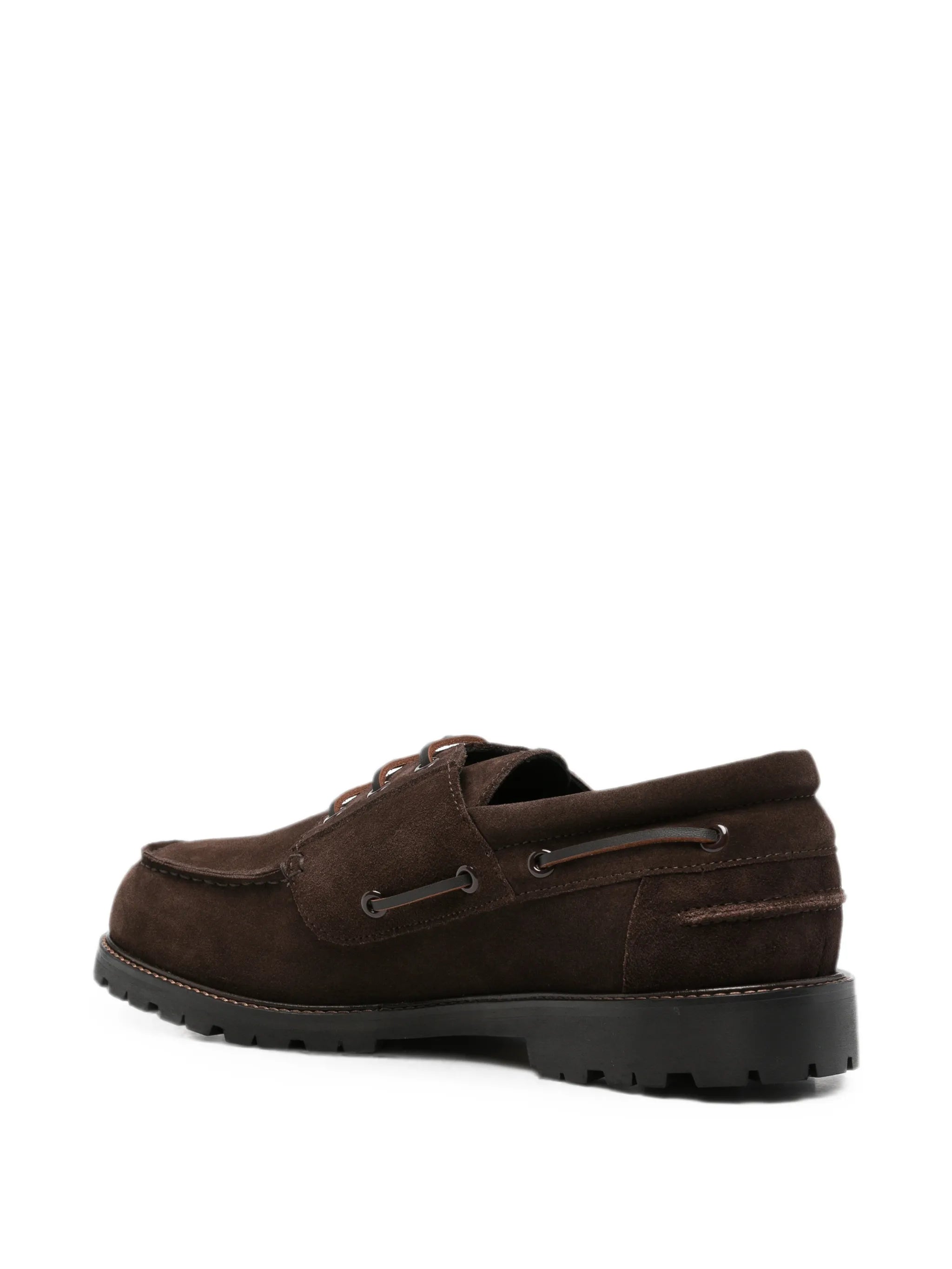 suede lace-up boat shoes