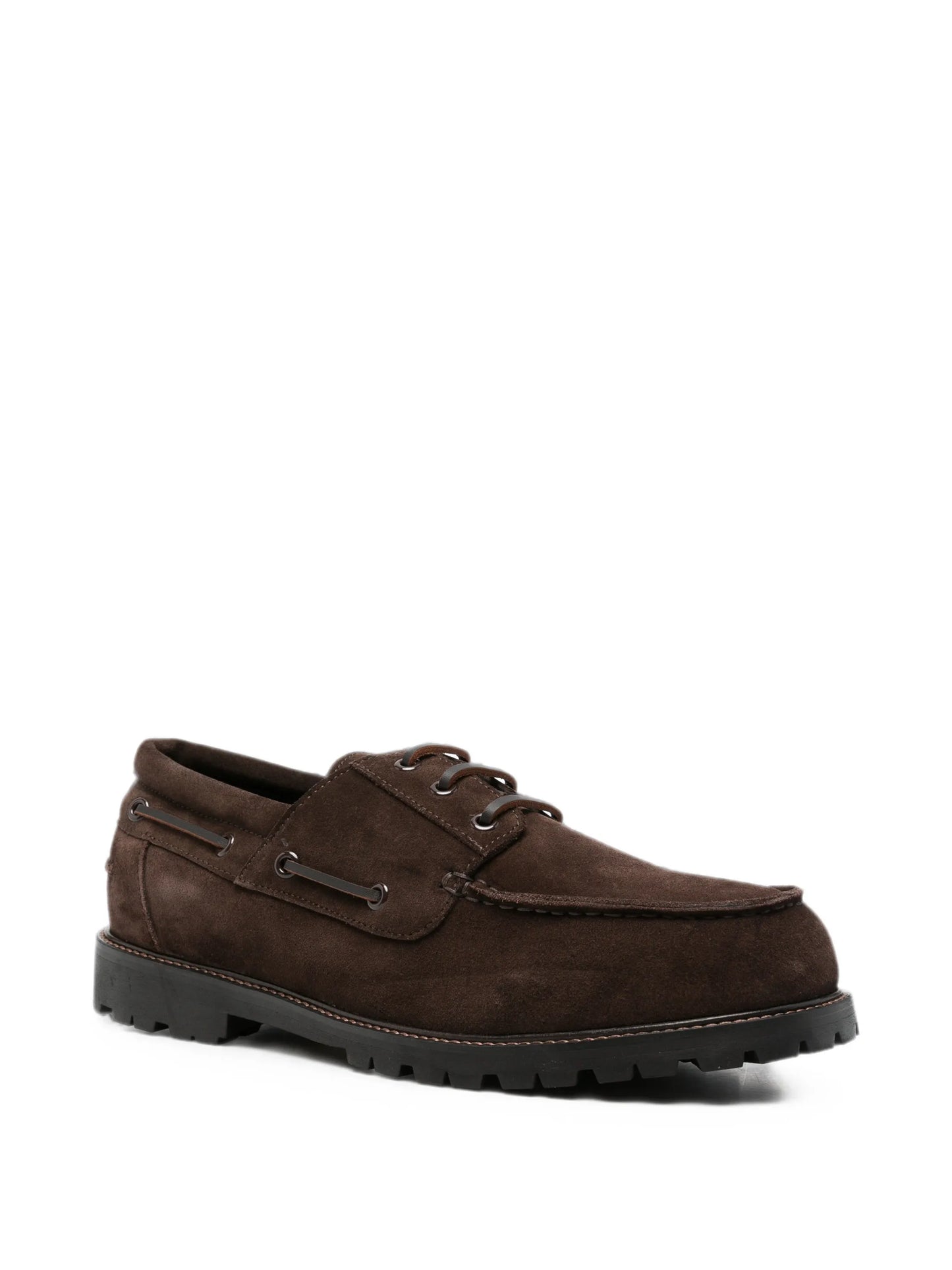 suede lace-up boat shoes