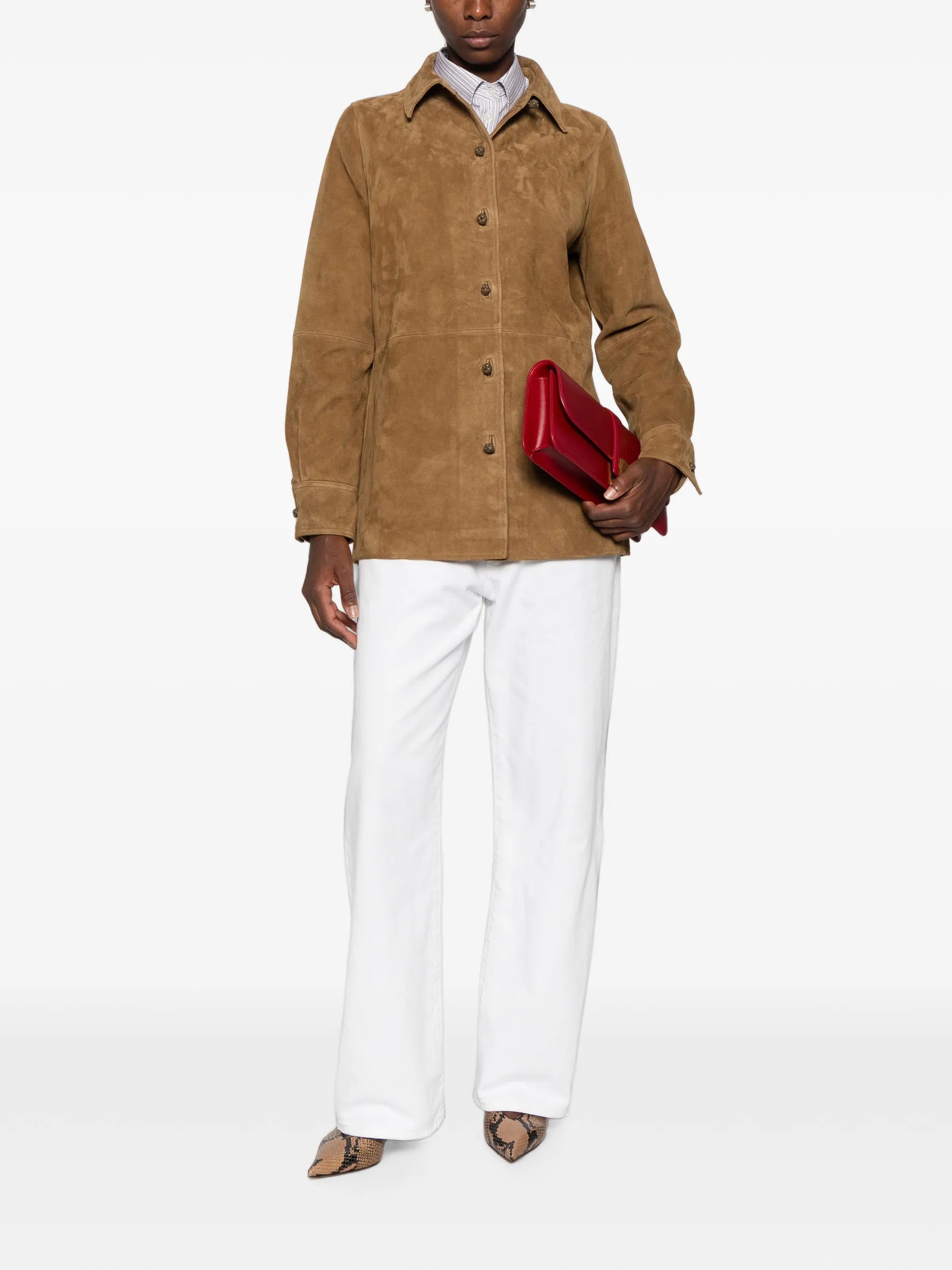 suede long-sleeve shirt