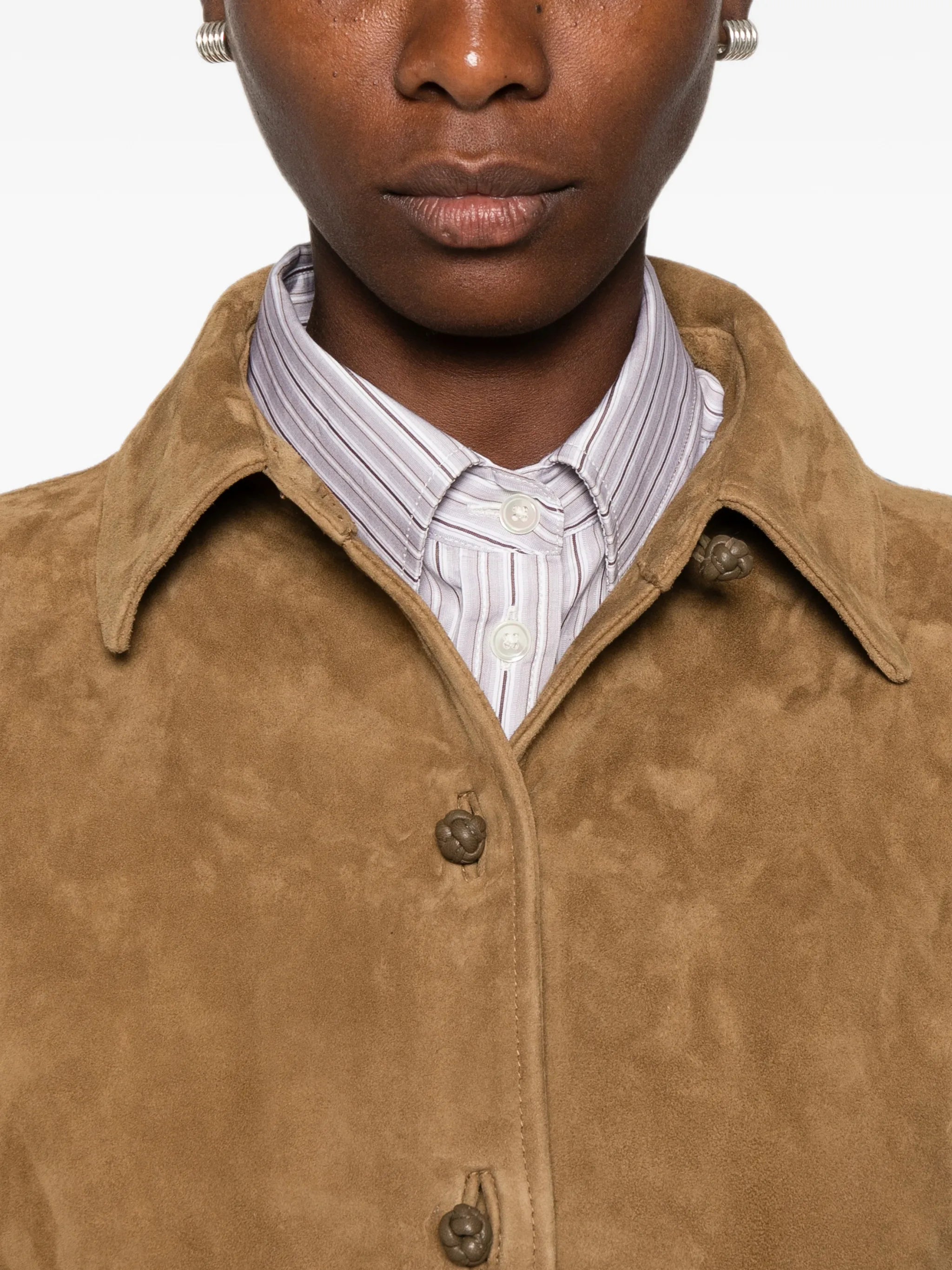 suede long-sleeve shirt