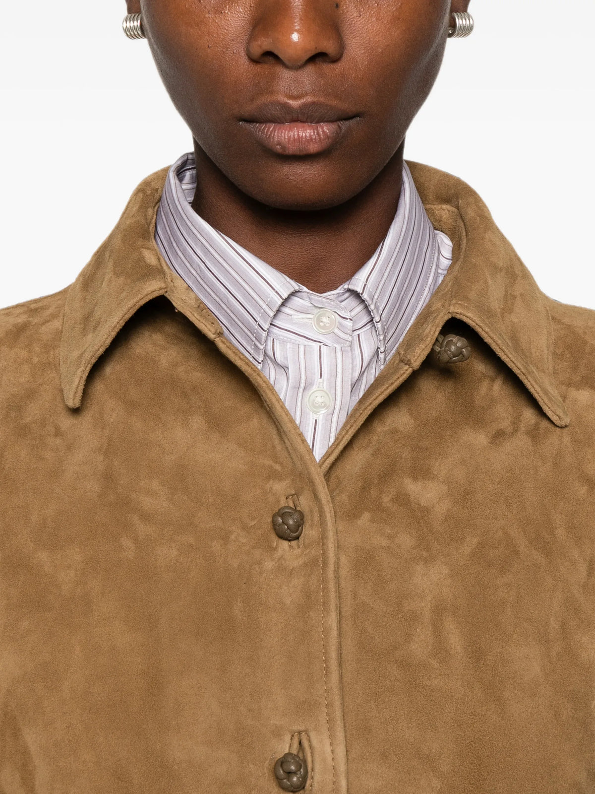 suede long-sleeve shirt