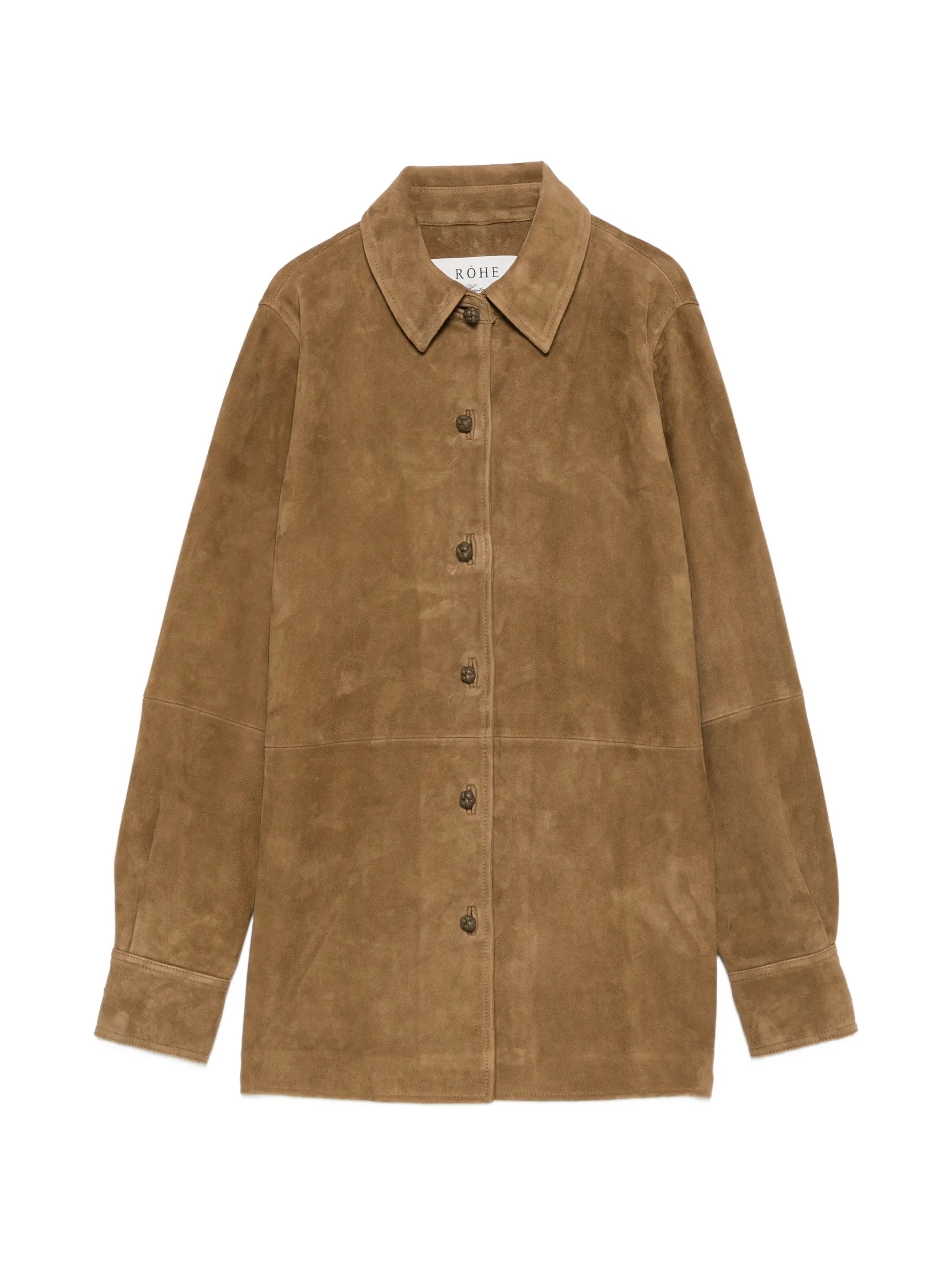 suede long-sleeve shirt