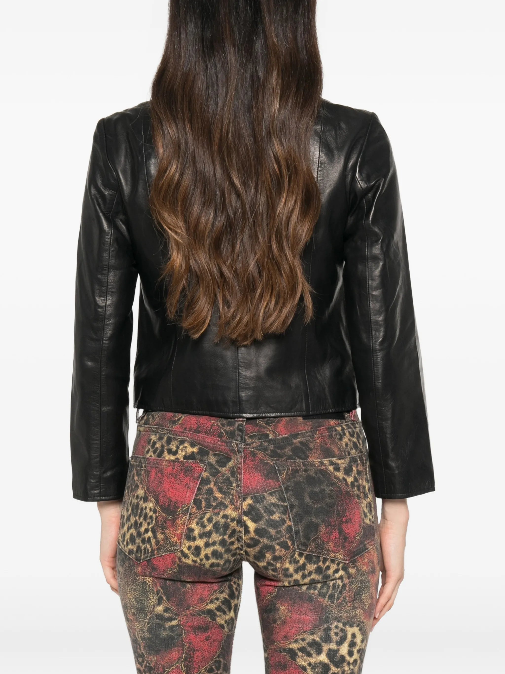 button-up leather jacket
