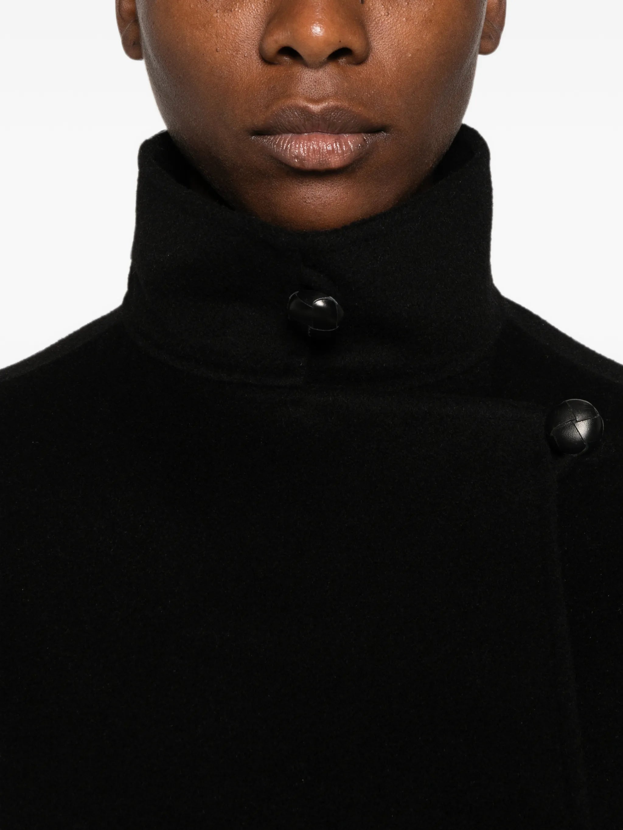 double-breasted high-neck jacket