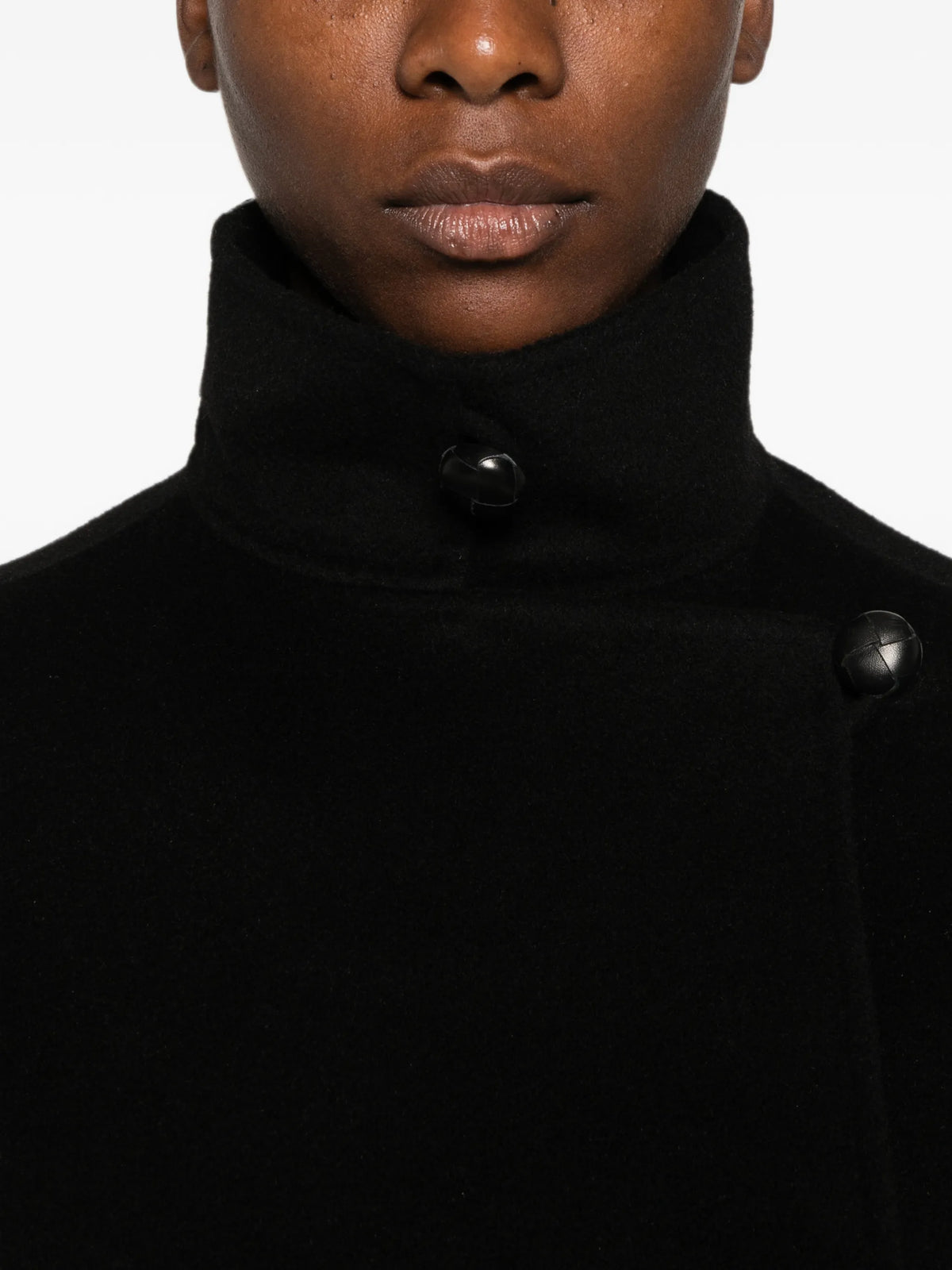 double-breasted high-neck jacket