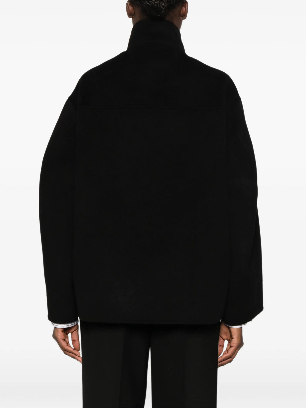 double-breasted high-neck jacket