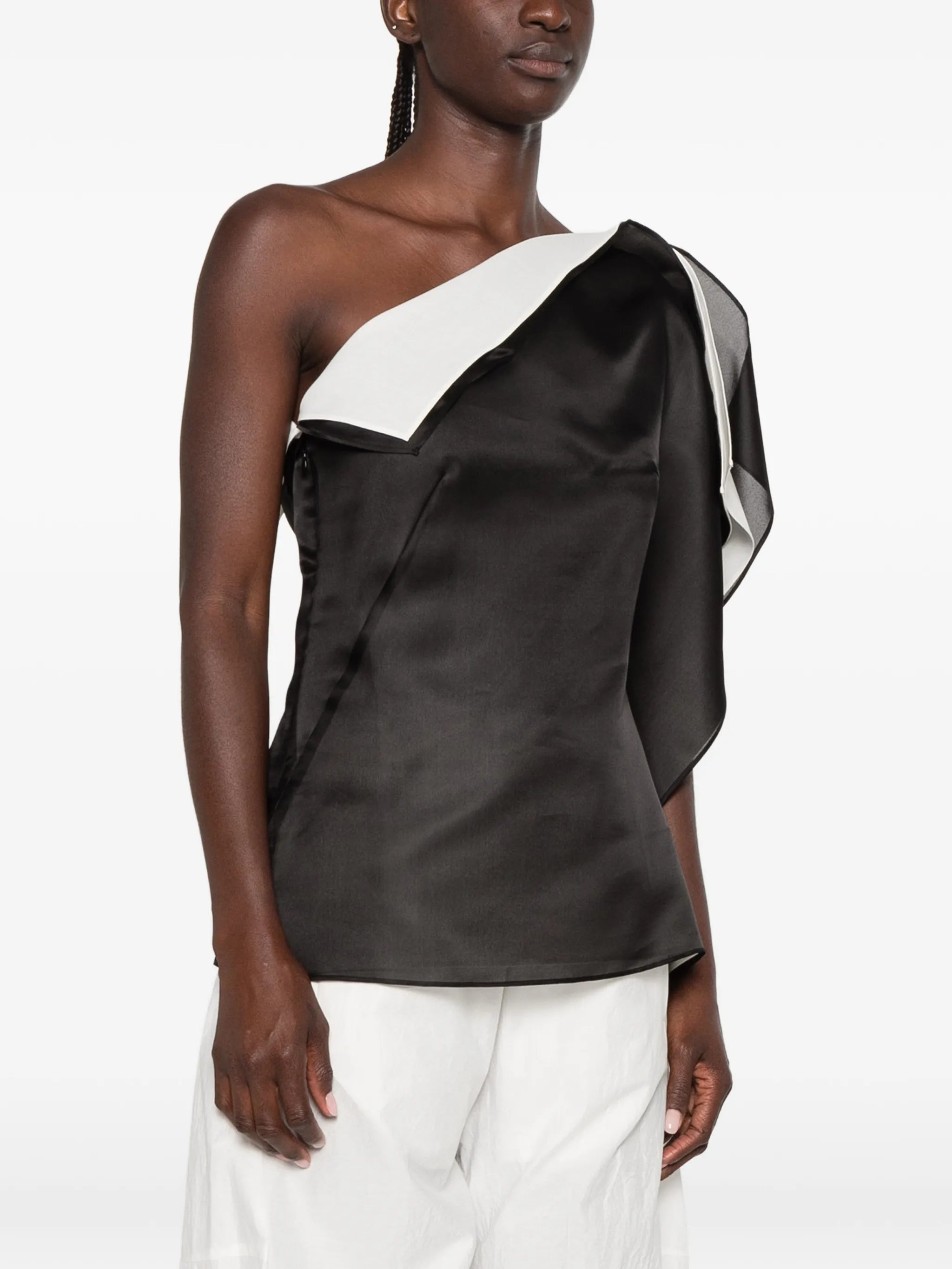 sculptural double-layered top