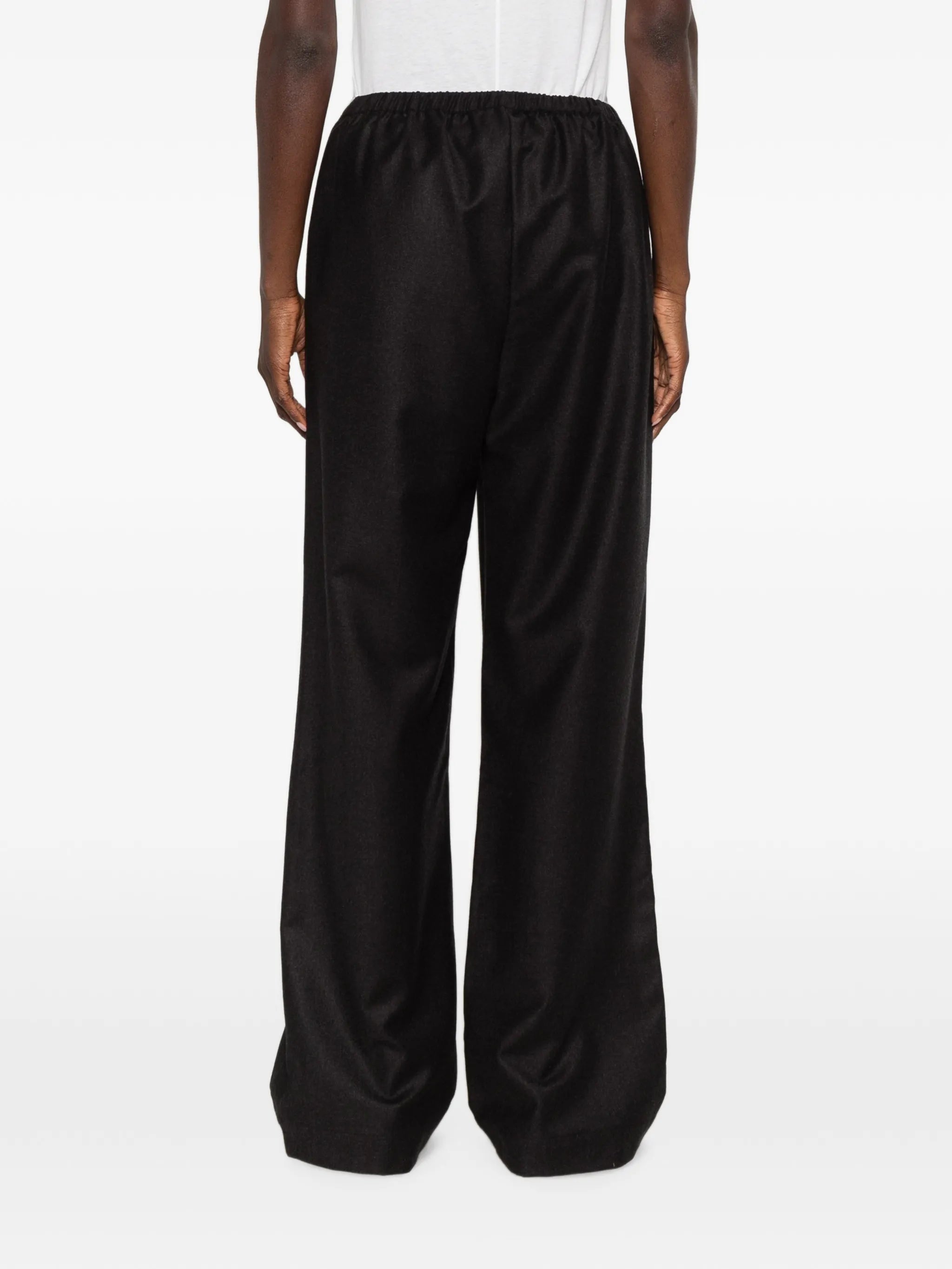 loose-fit wool trousers