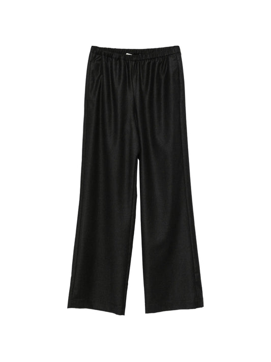 loose-fit wool trousers