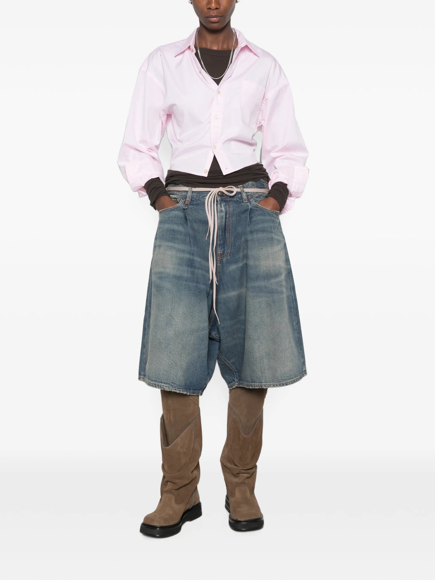 split-hem buttoned shirt