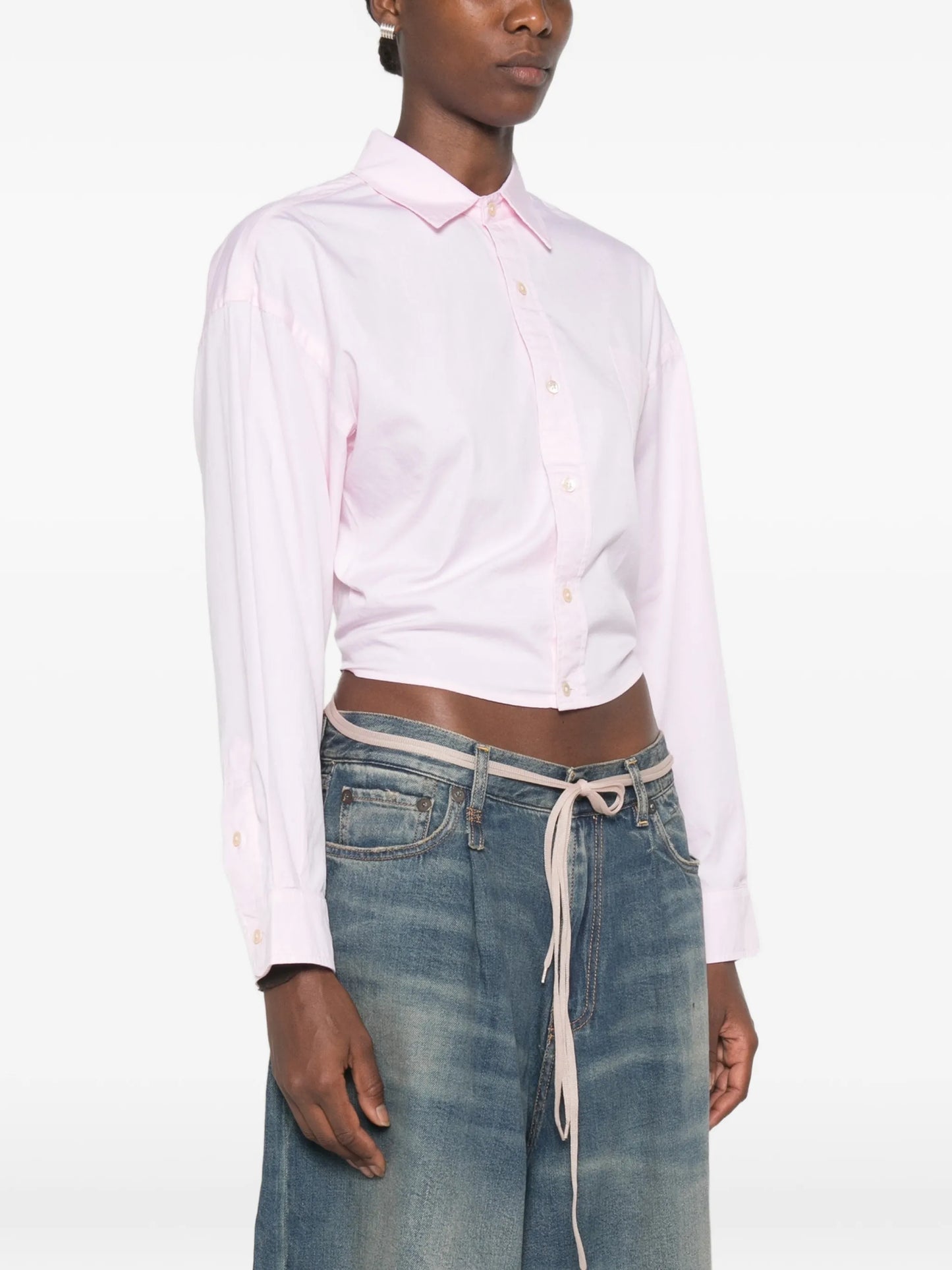 split-hem buttoned shirt
